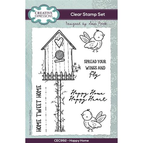 Creative Expressions Sam Poole Happy Home 6 In X 4 In Clear Stamp Set