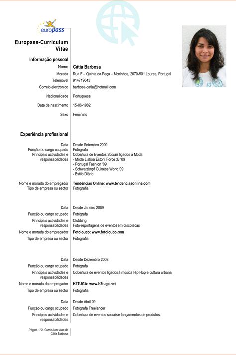 Curriculum Vitae Europass 2021 Cv Europass Online