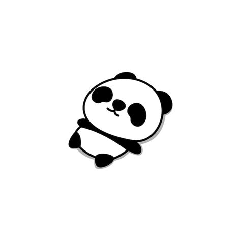 Premium Vector Lazy Panda Lying Down Cartoon