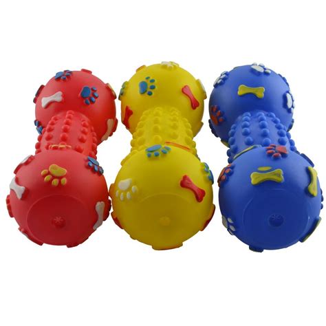 Dogloveit Rubber Vinyl Dumbbell Squeaky Dog Toy Large