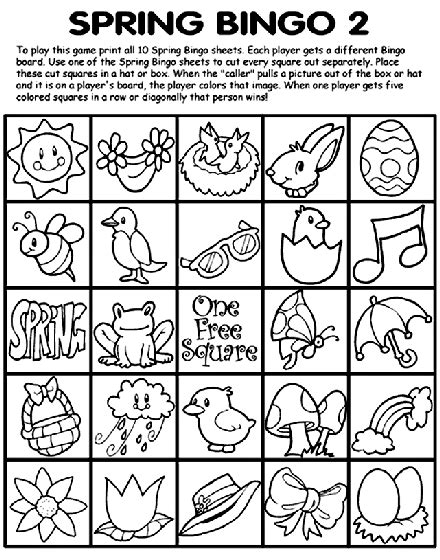 Spring Bingo 2 Coloring Page