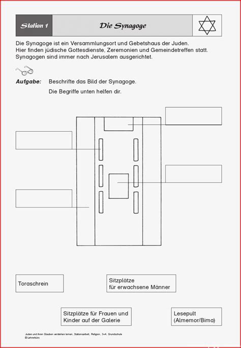 Hervorragend Arbeitsblatt Synagoge Grundschule Sie Jetzt Versuchen