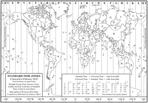 Standard Time Zones Of The World Map