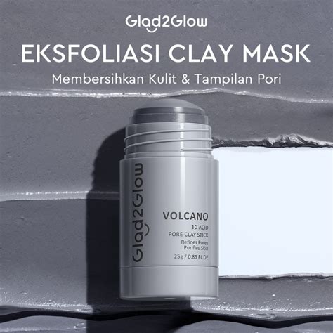 Jual WAWA Glad2Glow Volcano Real Mugwort Clay Mask Series Clay