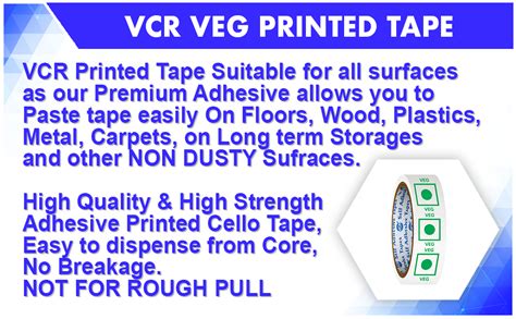 VCR Veg Tape Printed - 35 Meters in Length - 24mm / 1" Width - 2 Rolls ...