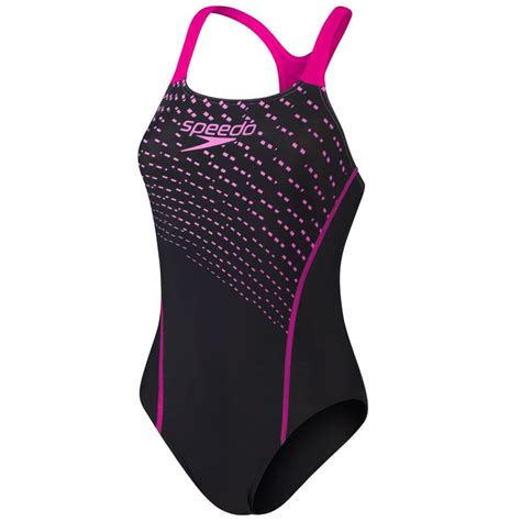 Speedo Medley Logo Medalist Swimsuit Black Purple Speedo Decathlon