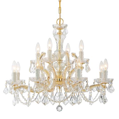 Crystorama Maria Theresa 12 Light Polished Gold Traditional Crystal