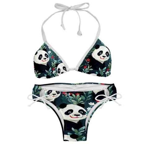 Panda Detachable Sponge Adjustable Strap Bikini Set Two Pack Great For