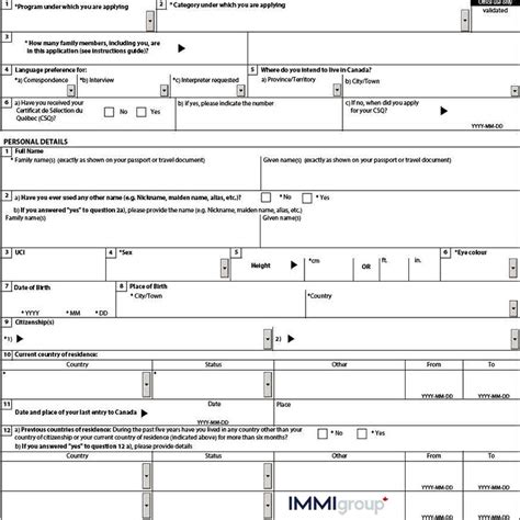 Completing Form Imm 0008 Generic Application Form For Canada