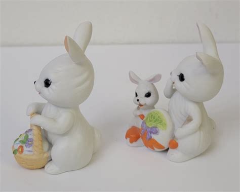 Vintage Set Of George Good Easter Bunny Rabbit Figurines 375 Tall Ebay