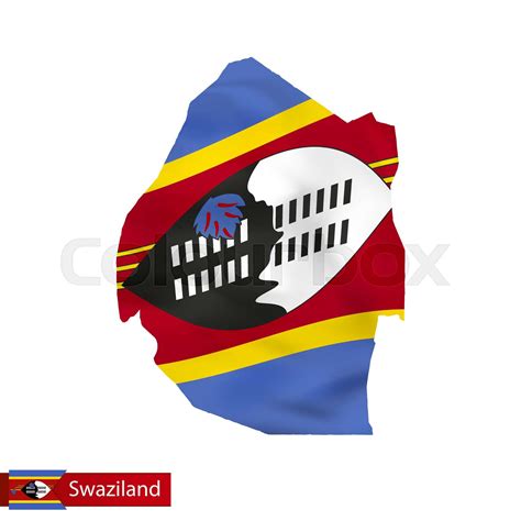 Swaziland map with waving flag of country. | Stock vector | Colourbox