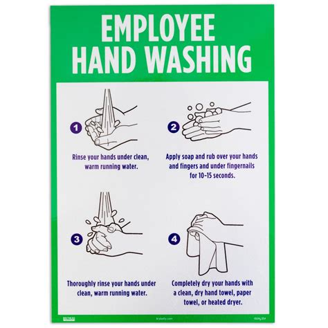 Employee Hand Washing Decal Sign Public Restroom Or Kitchen Sink