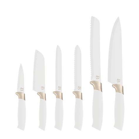 Beautiful Piece Stainless Steel Knife Set In White Champagne Gold By