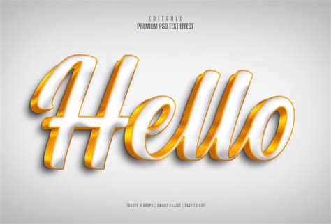 Premium Psd Hello Golden Editable Psd Text Effect