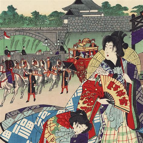 Chikanobu 1838 1912 Banmin Kifuku Submission By All The People