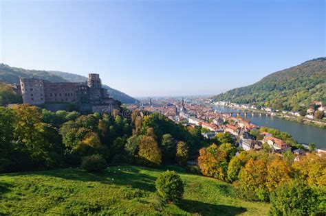 Castle and the Old Town in Heidelberg, Germany Stock Photo - Image of ...