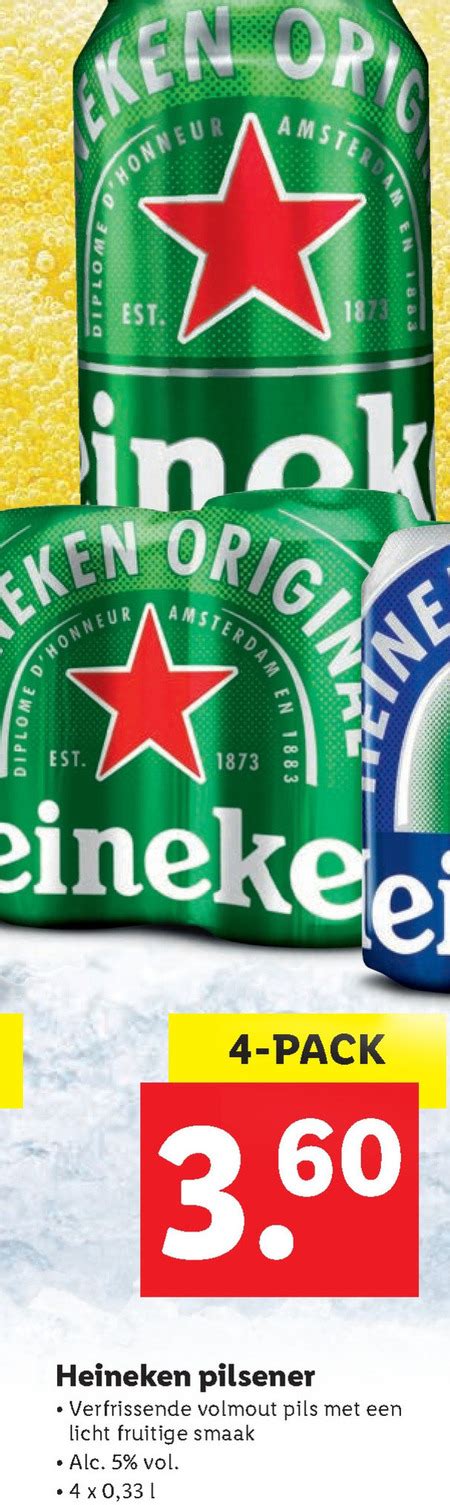 Heineken Blikje Bier Folder Aanbieding Bij Lidl Details