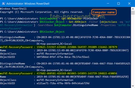 Get Bitlocker Recovery Key From Ad Powershell Password Recovery