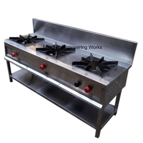 Lpg Three Burner Gas Range In Mumbai Mahavir Engineering Works