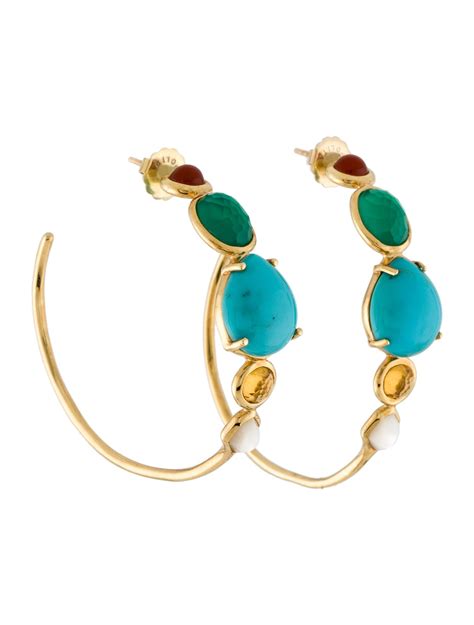 Ippolita 18k Mother Of Pearl And Multistone Rock Candy Hoop Earrings