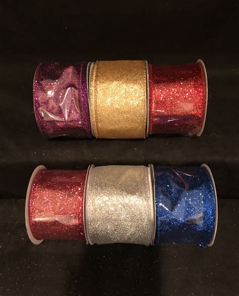 GOLD GLITTER 2.5” RIBBON 2 YARDS – Homecoming Supplies