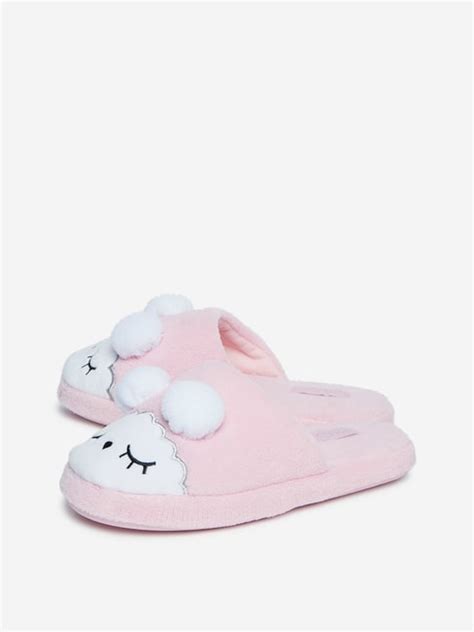 Buy Luna Blu By Westside Pink Sleepy Face Bedroom Slippers Online At