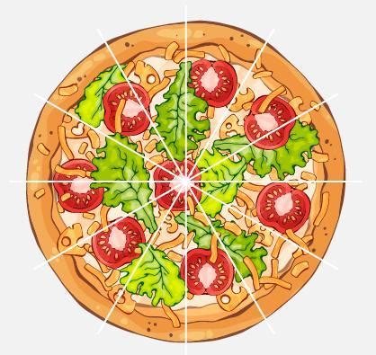 Pizza De 12 Pedaços - A pizza abaixo possui 7 cm de raio e foi cortada em 12 pedaços ...