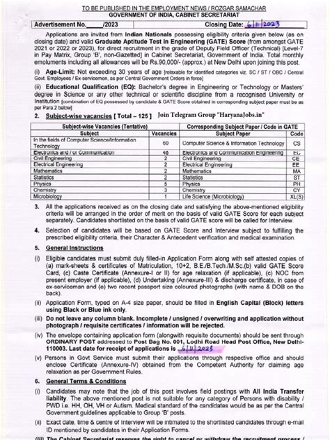 Cabinet Secretariat Deputy Field Officer Recruitment 2023 Notification