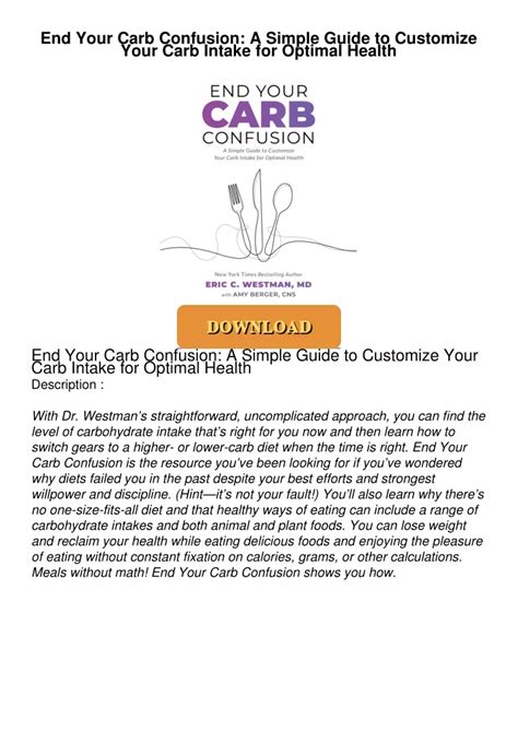 Ppt End Your Carb Confusion A Simple Guide To Customize Your Carb