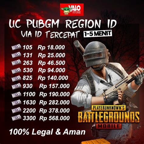 Jual Topup Uc Pubg Mobile Via Id Murah Garansi Pubg Region Indonesia 1