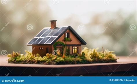 Small House Built with Solar Panels. Stock Illustration - Illustration of clean, panel: 290183714