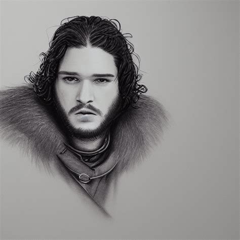 Jon Snow Realistisch Tekenen · Creative Fabrica