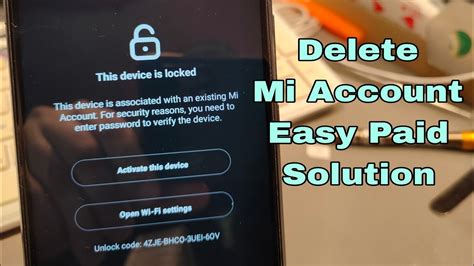 Xiaomi Redmi C M C Mg Remove Mi Account Without Connect To Pc