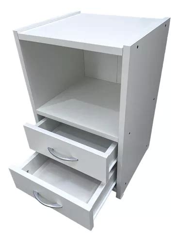 Mesa De Luz 2 Cajones Melamina Mueble Dormitorio Su Office