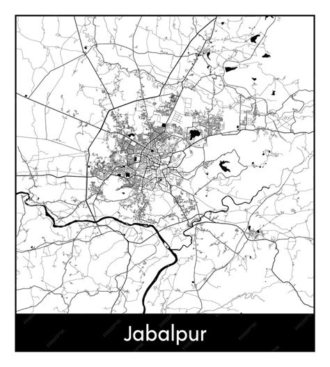 Mapa Mínimo De La Ciudad De Jabalpur India Asia Vector Premium