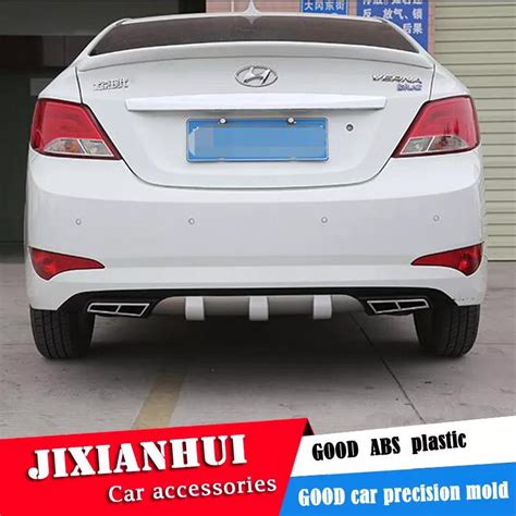 For Hyundai Verna Body Kit Spoiler 2011 2016 For Accent Abs Rear Lip