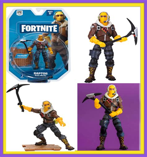 Authentic Fortnite Solo Mode Action Figure And Accessories Pack Raptor