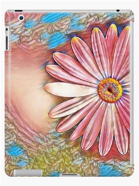 Single Pink Abstract Daisy Ipad Case And Skin By Lrei1