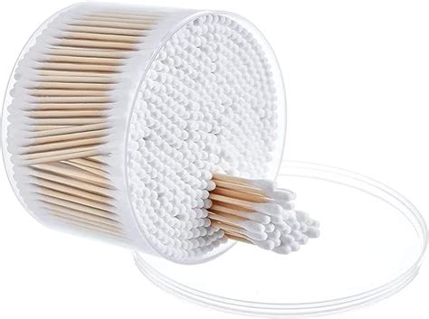 Mocui Bamboo Cotton Swabs Double Tipped Round Thick Tips Cotton