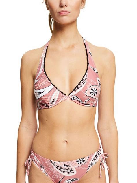 Esprit B Gel Bikini Top Recycelt Neckholder Top Mit Paisley Print Von