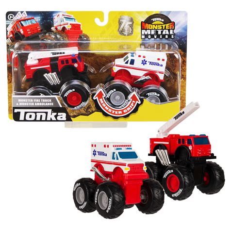 Tonka Monster Metal Movers Combo Pack Emergency Fleet Fire Truck