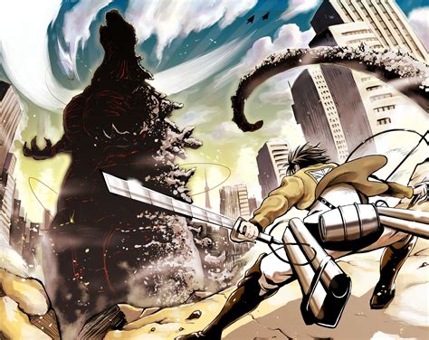 Eren vs Godzilla Pixiv Id 102131 | Anime, Anime images, Godzilla comics