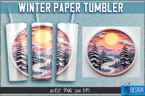 Winter Paper Tumblers Wrap Oz Graphic By Flydesignsvg Creative