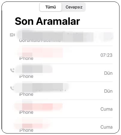 Tek Seferde iPhone Arama Geçmişini Silme ZOOMTEKNO