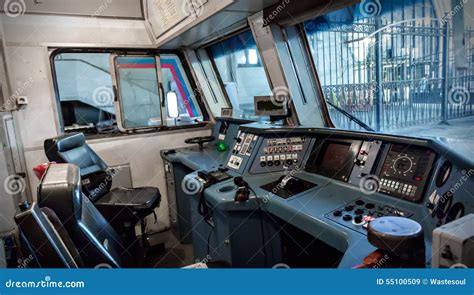 Train cabin stock image. Image of engineer, dashboard - 55100509