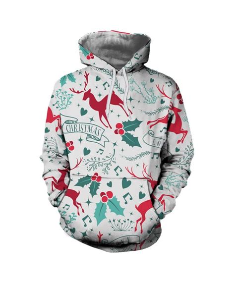 Bright Christmas Tree Men Women 3d Red Sweatshirts Hoodies Funny Santa