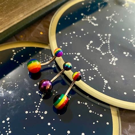 Rainbow Belly Piercing Etsy