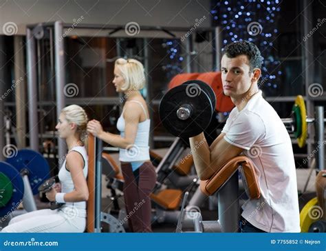 People Working Out In A Gym Stock Photo - Image: 7755852