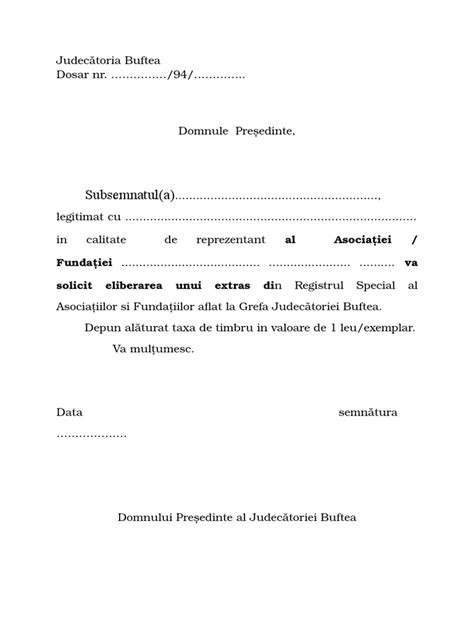 Pdf Formular Cerere Extras Din Registrul Special Asocia Ii I