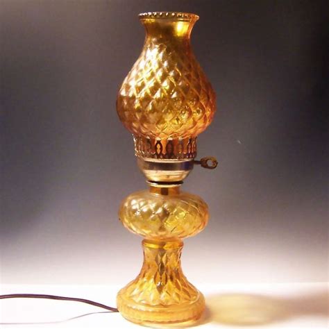 Vintage Amber Glass Hurricane Lamp From Ruthsredemptions On Ruby Lane